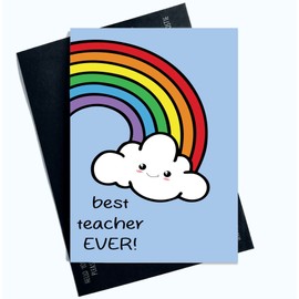 Peachy Antics Thank You – Best Teacher Ever – End Of Term School Appreciation From Child – Cute Design – For Teacher End Of School Card AP292