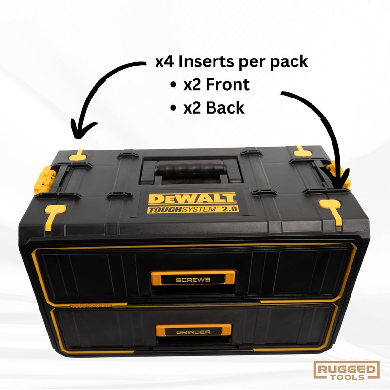 Rugged Tools Anti-Wobble Stabilising Push-in Inserts compatible with Dewalt Tough