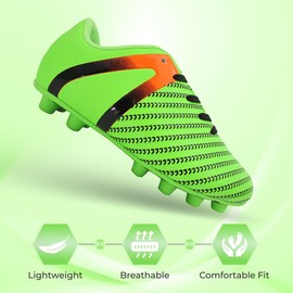 Vizari Impact FG - Zapatillas de fútbol Unisex (Talla 4,5), Color Verde y Naranja