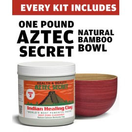 Aztec Secret Essential Indian Clay Mask Kit by Etana – 100% Natural Calcium Bentonite for Deep Pore Cleansing - Facial, Hair & Body Detox Set With Accessories