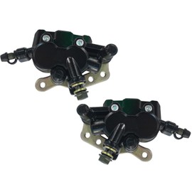 Vanlison Front & Rear Brake Caliper Kit with Pads Compatible with Kawasaki Bayou 300/400 KLF300-C/KLF400-B Brute Force 650/750 4x4i (2005-2011) OEM# 43080-0019-DJ 43080-0020-DJJ Heavy-Duty Alloy Brake