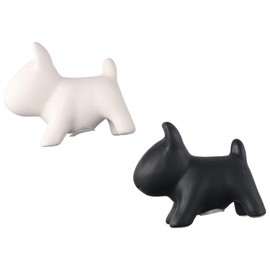 gifthub Kitchen Seasoning Jar Powder Spreading Jar Ceramic Black and White Dog Pepper and Salt Powder Jar 2-piece Set