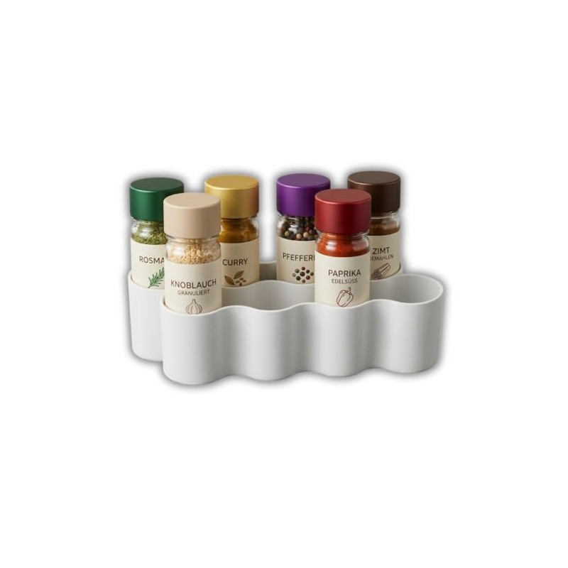 Spice Organiser Camper, Pack of 8 Spice Rack, Kitchen Organiser
