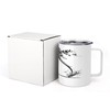 Ambesonne Tornado 10 Oz Steel Mug, Hurricane in Sketch Style