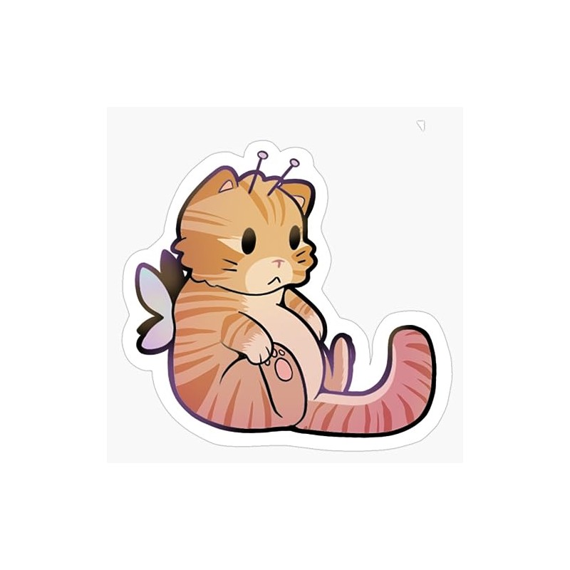 Butterfly Cat Bumper Sticker Vinyl Decal 5"