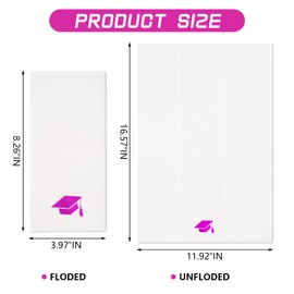 50 Pcs Graduation Napkins Congrats Grad Disposable Hand Towels, Linen-Feel Dinner Paper Napkins for School University College Graduation Party Decoration(Purple Foil)