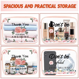 KOOSREEL Clear Travel Toiletries Bag for Women, 2 Packs TSA Approved Toiletry Bag with Zippers Travel Essentials PVC Waterproof Cosmetic Clear Wash Bag for Girls