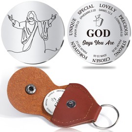 Luvsweets Christian Gifts Pocket Hug Keychain Inspirational Bible Verse Confirmation Religious Scripture Gifts for Men Women Teen Girls Boys, Birthday Christmas Valentines Easter Basket Stuffers