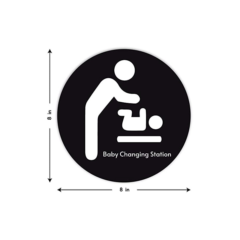 TRUSTY Baby Changing Station STICKER Sign for Walls (8-inches) Black