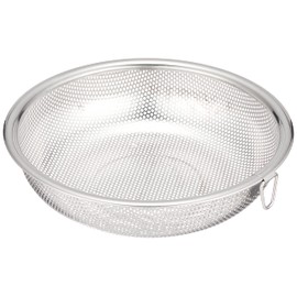 Pearl Metal HB-4115 Shallow Shaped Punching Colander, 7.1 inches (18 cm), Stainless Steel, At Aqua, Silver