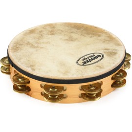 Grover Pro Percussion P-T2/BR Protégé Tambourine with Brass Jingles - 10 inch