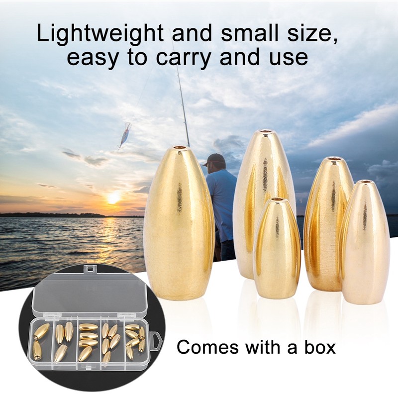 Durable Copper Fishing Brass Sinkers Lightweight Fisher Sinker Kit Set