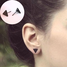 Aneneiceera Simple Black Triangle Earrings Ear Studs Fashion Black Earrings Earring Daily Party Vintage Earrings Wedding Ear Accessories Jewelry for Women and Girls