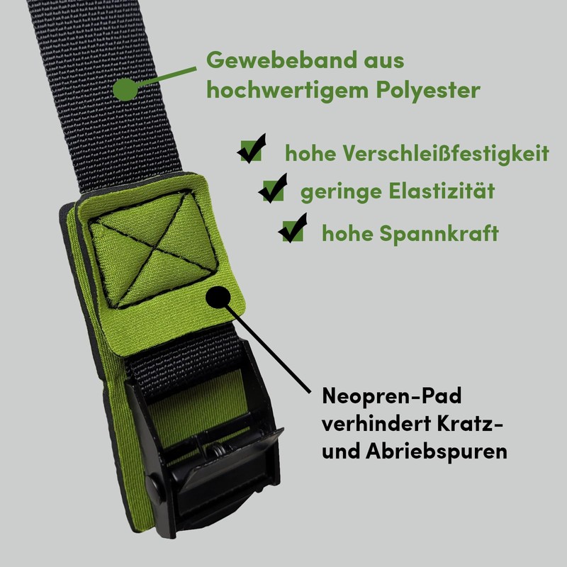 4 x TRUTZHOLM Lashing Strap Lashing Strap with Clamping Lock