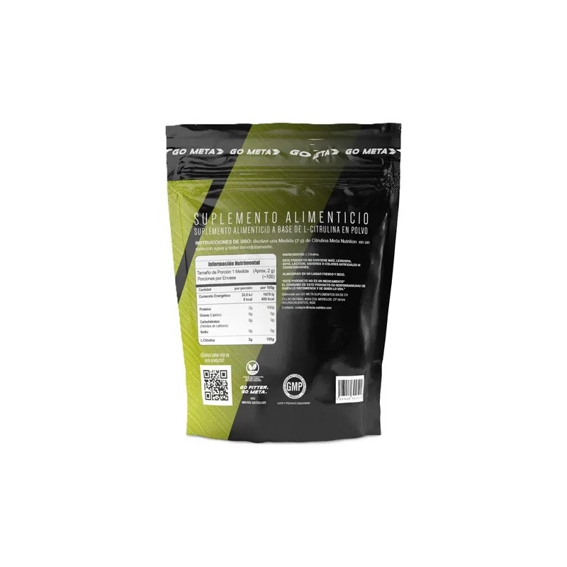 Citrulina Meta Nutrition 200 Grs 100 Serv Sin sabor