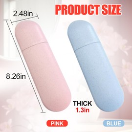 Hshenjhu Zahnbürsten Etui, ZahnbüRste Reiseetui, Tragbare Zahnbürstenhülle, Zahnbürstenbehälter für Zahnbürsten und Zahnpasta, Tragbar Zahnputzbecher Reisen für Reisen Camping Familie, Rosa