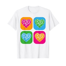 Heart Shape Love Colorful Hearts Pop Art Heart T-Shirt