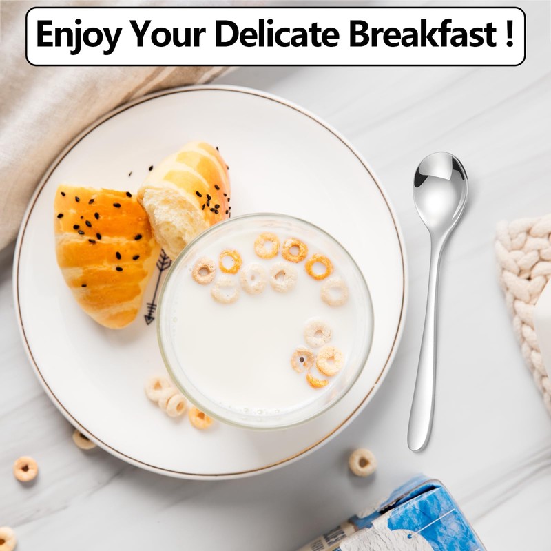 CVNRCLP 6-Piece Stainless Steel Egg Spoons Set - Perfect for