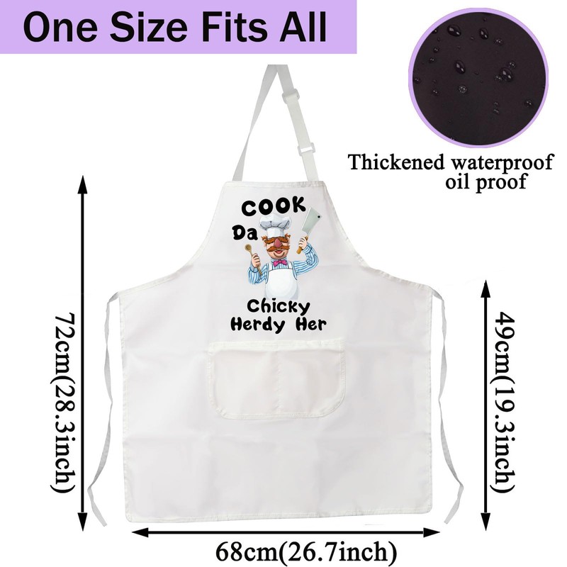 Swedish Chef Kitchen Apron Cook Da Chicky Herdy Her Adjustable