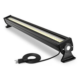LED Work Light 100W, 12000LM Ultra-Bright 40in 5700K Linear Shop Light 110°Beam Angle Floodlight with On/Off Switch, Adjustable Bracket, Industrial Lighting for Warehouse, Garage, Shop (Black)