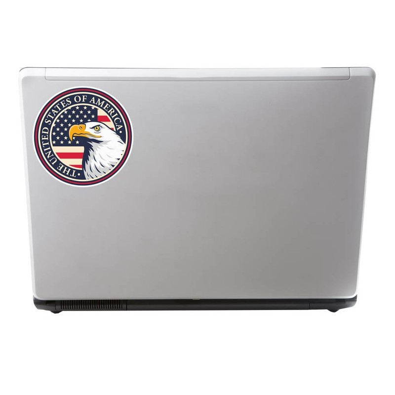 2 x 10cm USA Eagle Vinyl Sticker Laptop Car Travel