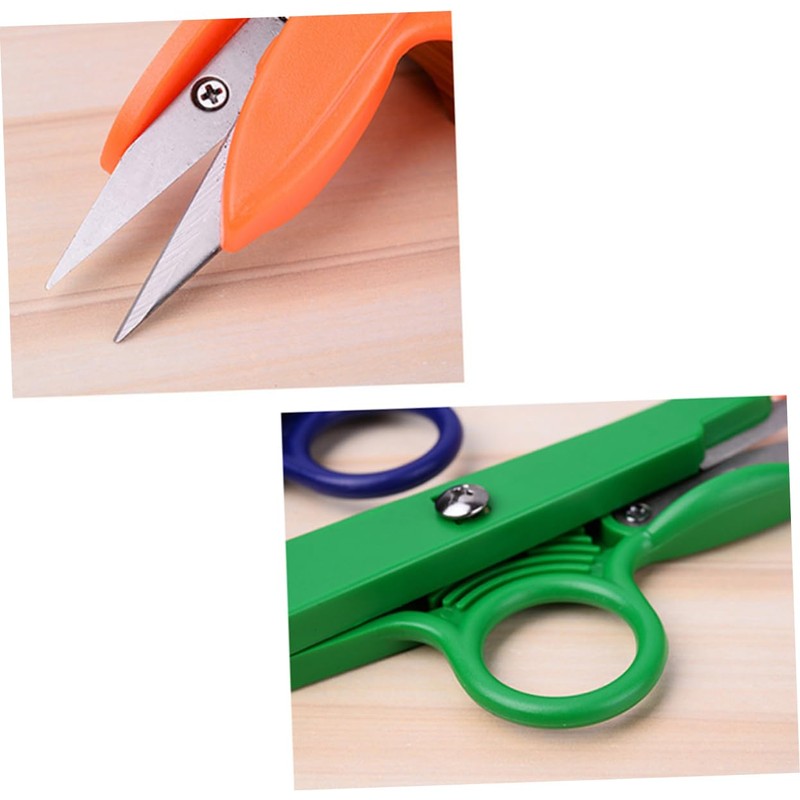 jojofuny 12pcs Multi-use High Carbon Steel Scissors Handle Yarn Cutters