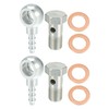 QUARKZMAN 4 Sets Hollow Screw M10x1 Hollow Screws Washer Kit