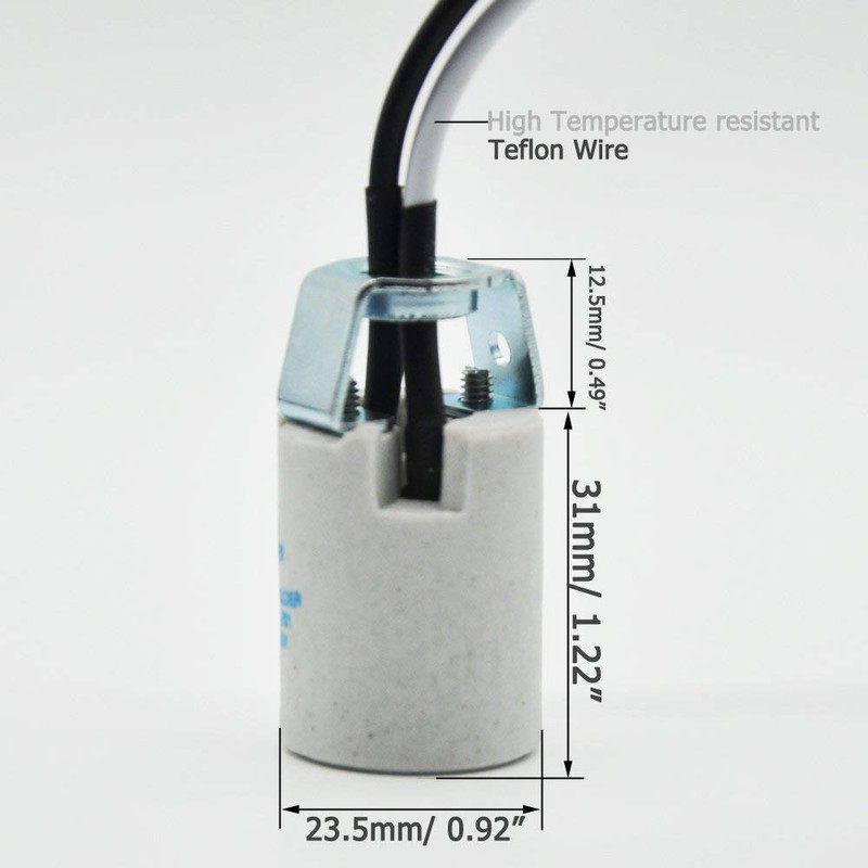 YI-Lighting UL-Listed Ceramic E12 Candelabra Lamp Light Bulb Socket Holder
