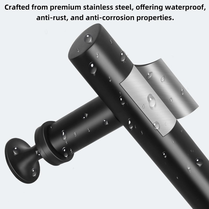 Shower Door Handle Black 145mm Stainless Steel Replacement Door Handles