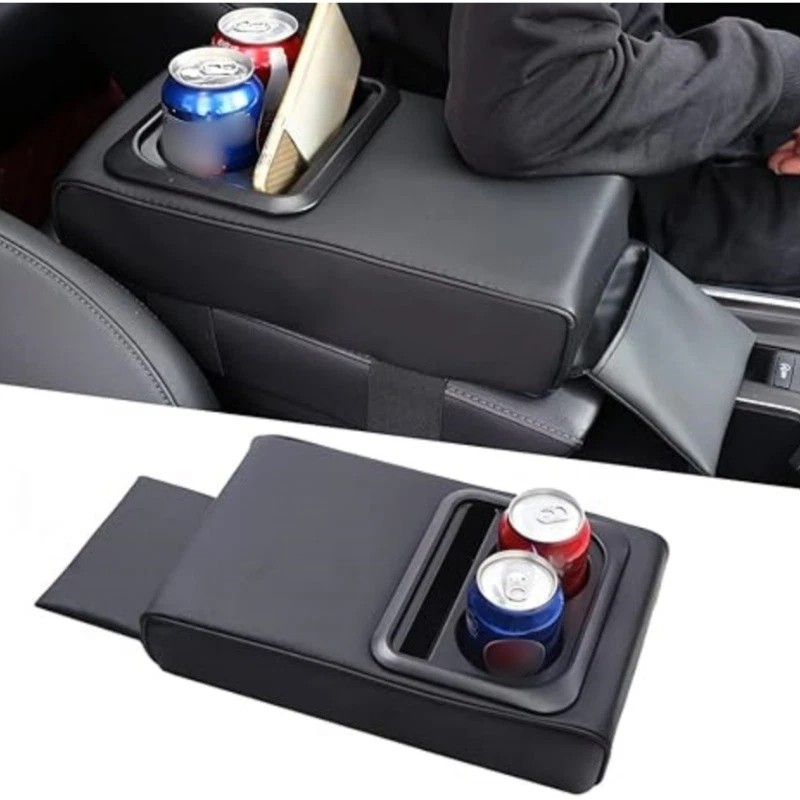 Unbranded Armrest Cushion with Cup Holder Universal Car Armrest Seat