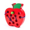 JCREN JCREN Wooden Lacing Apple Threading Toys Wood Lace Block