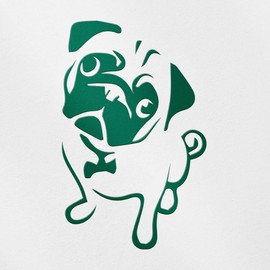 Transparent Decal Stickers of Sweet Pug (Green) Premium Waterproof Vinyl Decal Stickers for Laptop Phone Accessory Helmet Car Window Mug Tuber Cup Door Wall Decoration ANDSKUS522616GR080322