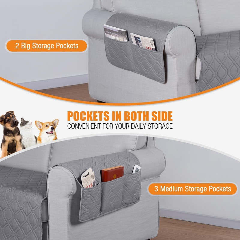 VANSOFY Couch Cover, Waterproof Sofa Covers Washable Slipcover Furniture Protector