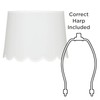 Hardback Scallop Bottom Empire Lamp Shade White Large 13" Top