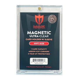 Max Protection Ultra Clear Magnetic Card Holder 35pt w/Sleeve Size (25 Count)