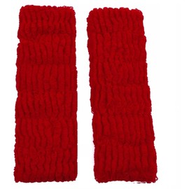 Mytoptrendz® Large Thick Soft Ponio Bobbles Hair Bands for Thick Hair Ponytail Holder Soft Fabric Scrunchies for Womens Girls (Red)