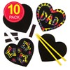 Baker Ross EK2413 Heart Scratch Art Magnets (Pack of 10)