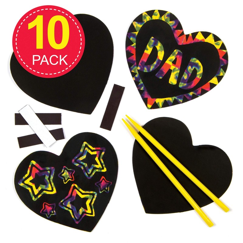Baker Ross EK2413 Heart Scratch Art Magnets (Pack of 10)