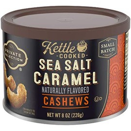 Private Selection Kettle Cooked Sea Salt Caramel Cashews 8 oz (Pack of 2)
