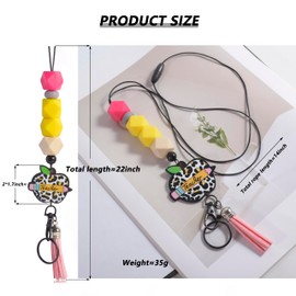 Lantintop Teacher Lanyards ID Card Badge Lanyards 丨Back to School Breakaway Badge Lanyards for Teachers Students Workers, Multicolor 3, Medium