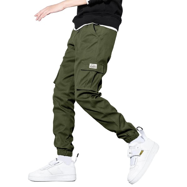 HOTake Men's Cargo Pants Joggers Elastic Waist Drawstring Tapered Pants