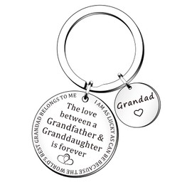 HULALA Grandad Keyring Gifts From Granddaughter For Father's Day Birthday PresentsThe Love Between A Grandfather And Granddaughter Is Forever Keychain Key Rings