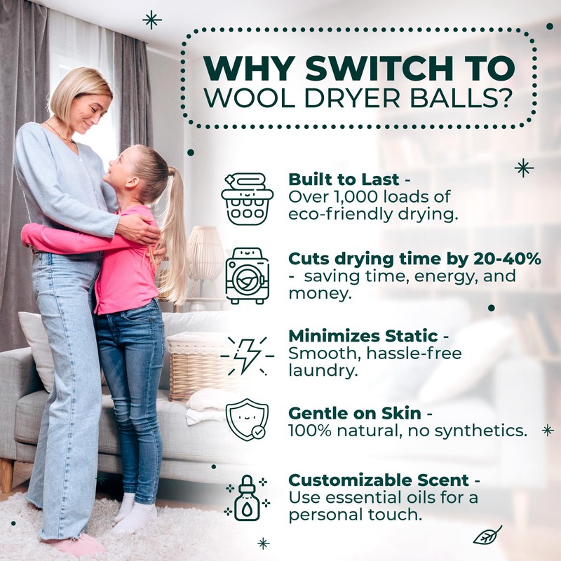 Wool Dryer Balls - No More Dryer Sheets - XL