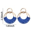 Royal Blue Earrings for Women Dainty Rattan Drop Earrings for