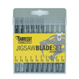 10 x SabreCut JSSCK001 Professional Jigsaw Wood and Metal Cutting T144D T101B T101BR T101AO T118A T118B Box Set Compatible with Bosch Dewalt Makita Milwaukee and many more
