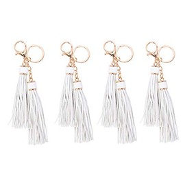 5.9'' 8pcs PU Leather Tassel With Lobster Swivel, Keychain For Handbag Phone Car Key Jewelry DIY GD189, 5.9 inch, Faux Leather, no