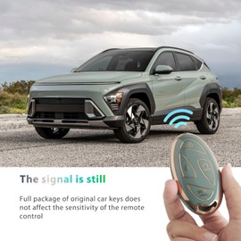 [New 2024] GAFAT Hyunda-i Tucson 2025/ Kona SX2 EV/ Ioniq 5/ Ioniq 6/ Sante Fe 2024 2025 2026 Key Cover, Car Key Case Protection, Remote Controls Key Shells, TPU Silica Gel [7 Buttons] (Blue/Grey)