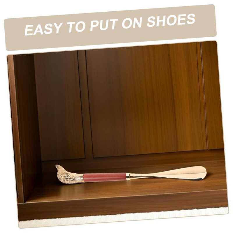 Healvian Long-handled Shoes Shoe Helper Metal for Seniors Beech