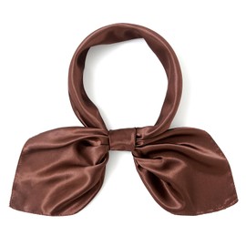 Tazhmily 35" Women Large Satin Square Scarves Silk Like Feeling Headscarf Hair Neck Wrapping Scarves Gift for Women Girls (Brown)