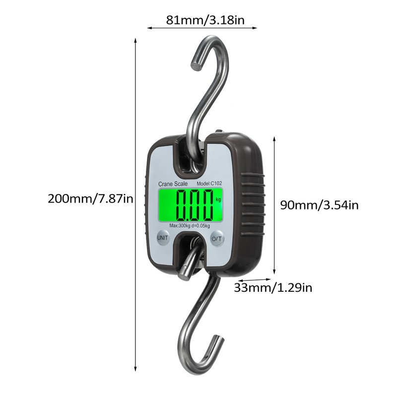 Mini Hook Scale 300kg Portable Water Resistant Industrial Electronic Crane